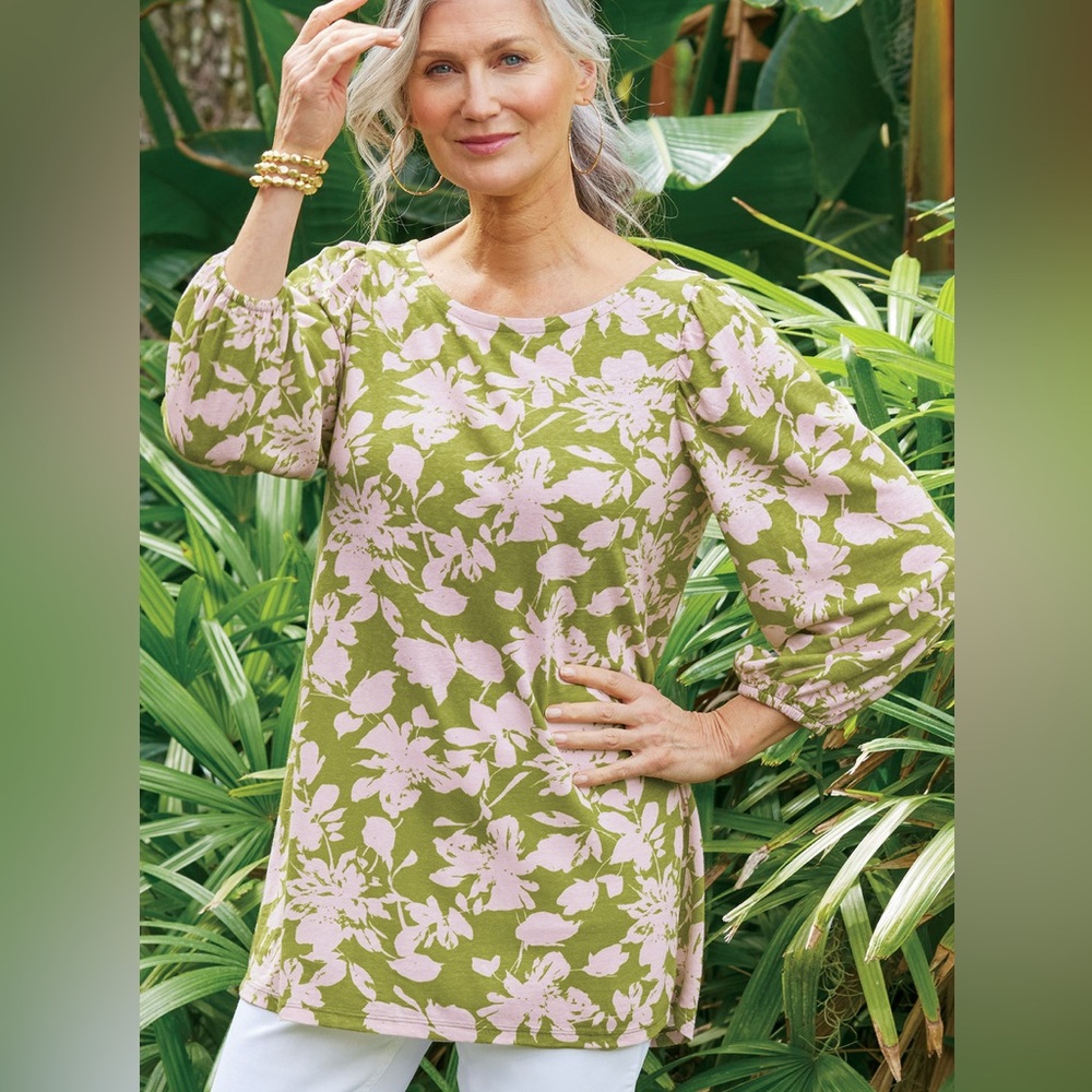 Soft Surroundings Ainsley Linen Blend Tunic Size 1X NEW